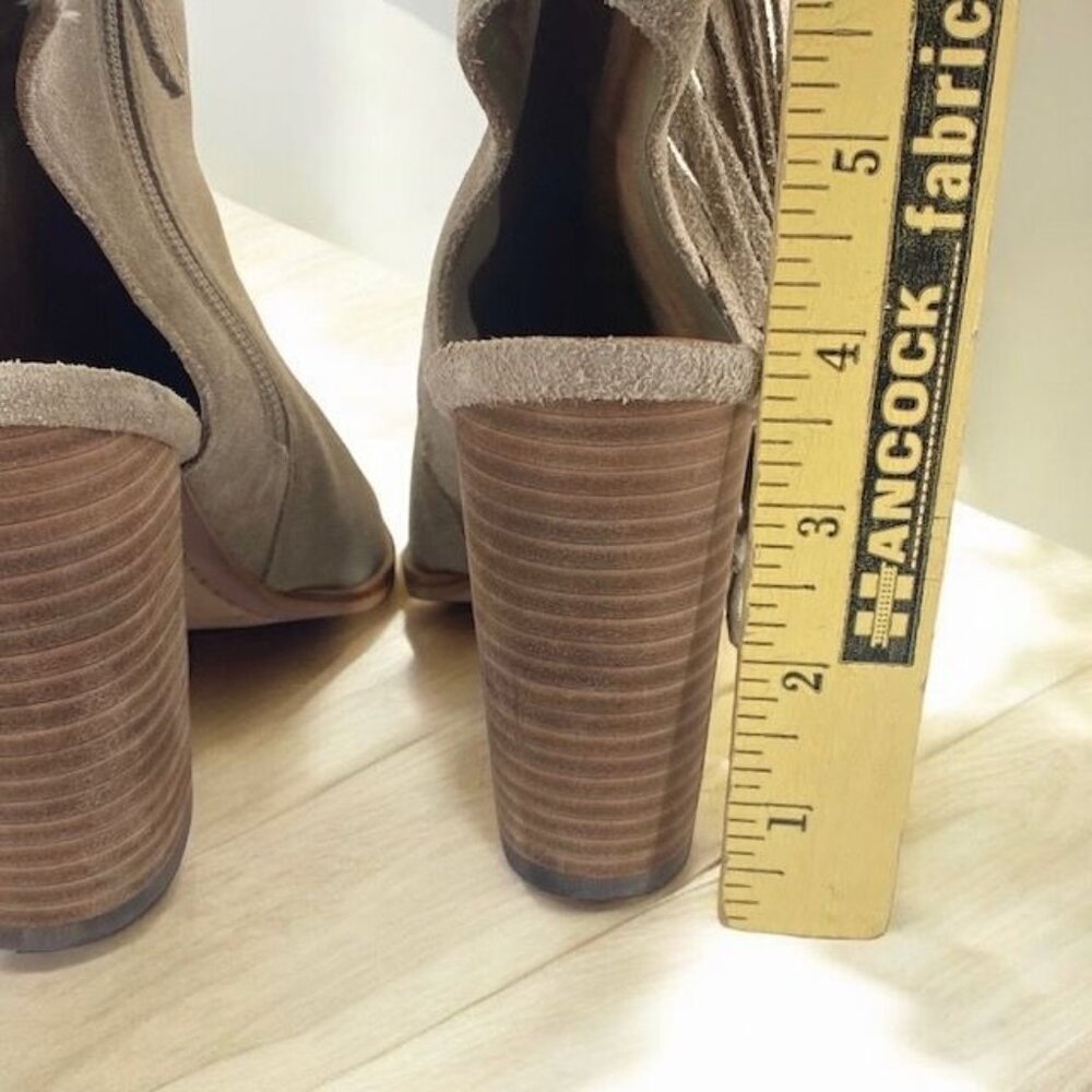 Linea Paolo Fringed Suede Elise Booties Tan Size 7.5 - Picture 4 of 11